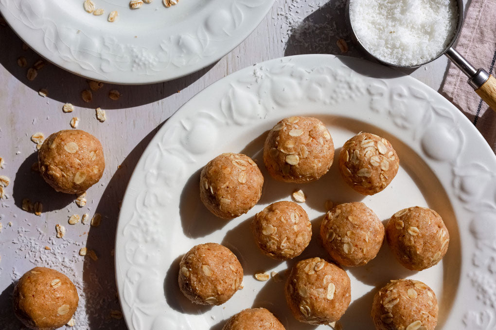 Anzac Day Bliss balls with Vanilla Replenish