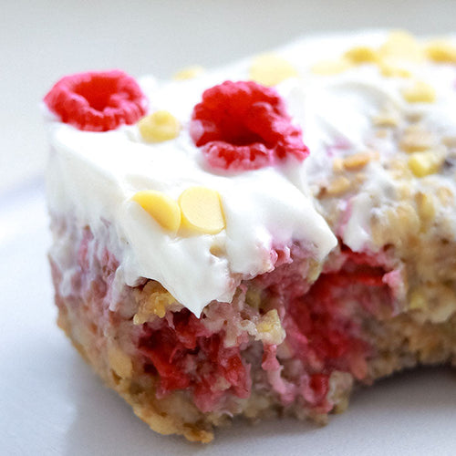 Raspberry White Chocolate Baked Oats