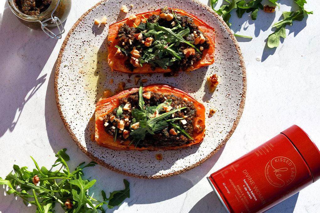 Hormone Balancing Pesto with Sweet Potato Toast