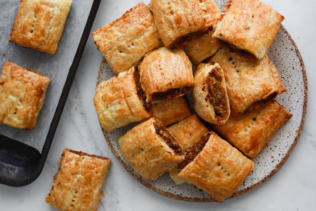 Lentil Sausage Rolls with Magic 8