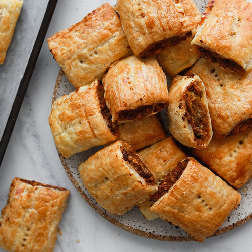Lentil Sausage Rolls with Magic 8