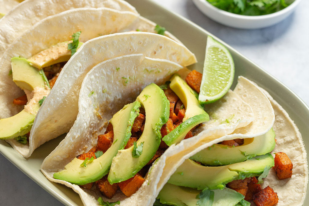 Roast Sweet Potato & Medicinal Mushroom Tacos