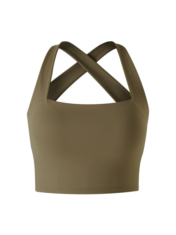 Poise Square Neck Tank - Mocha