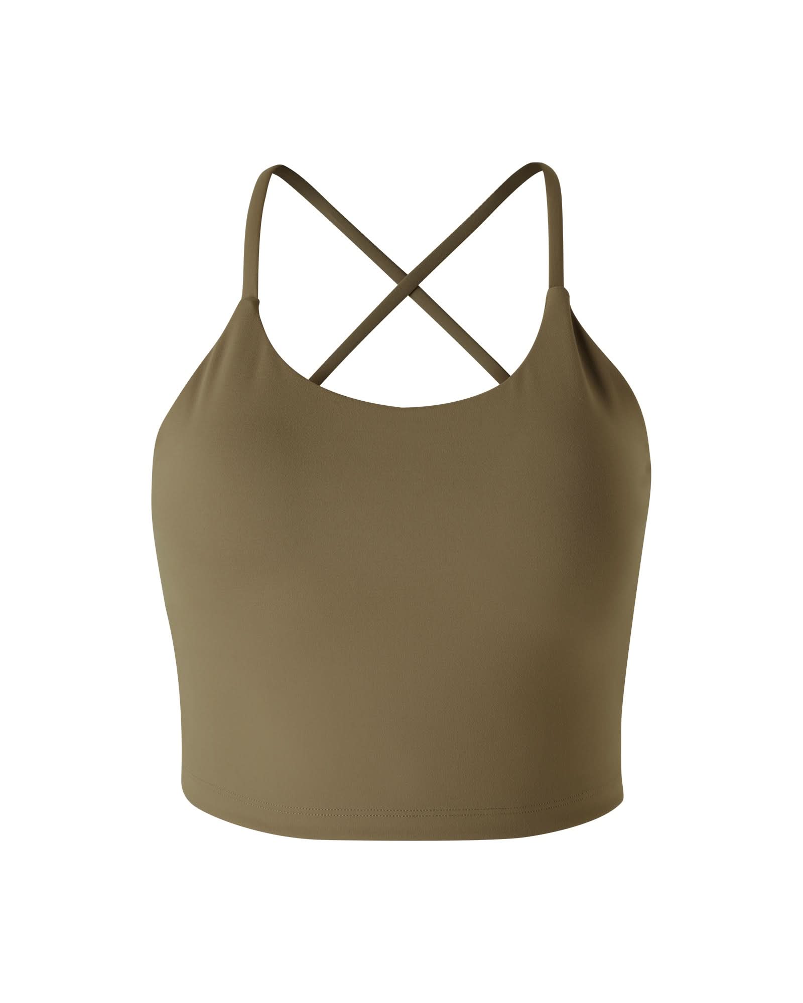 Sculpt Cross Back Tank - Mocha