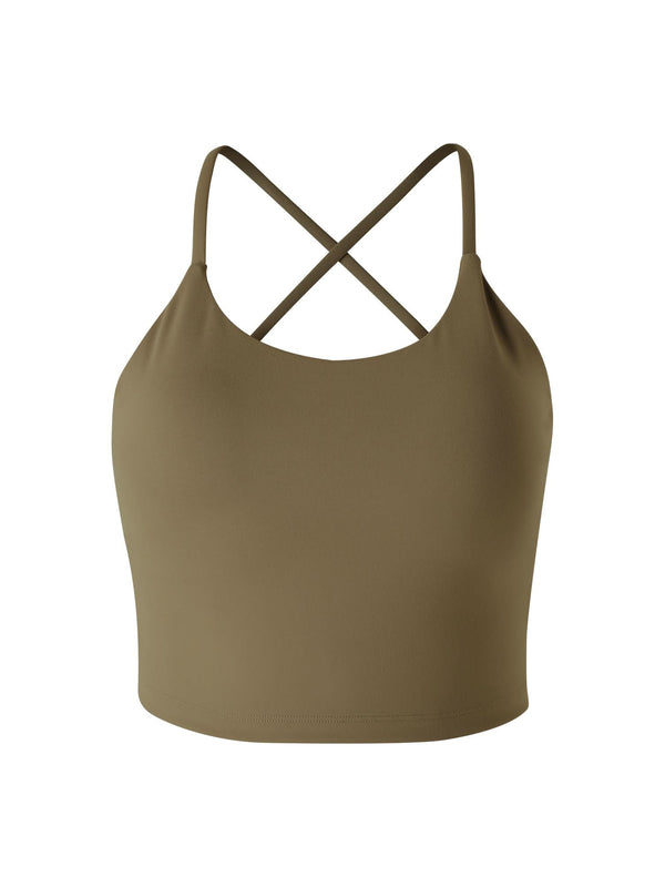 Sculpt Cross Back Tank - Mocha