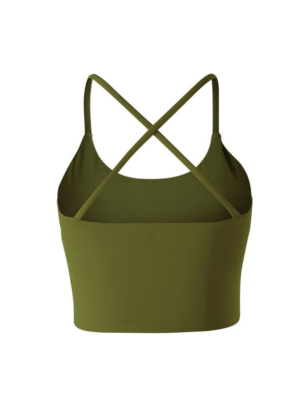 Sculpt Cross Back Tank - Moss