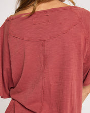 Freedom Oversized Tee - Burgundy