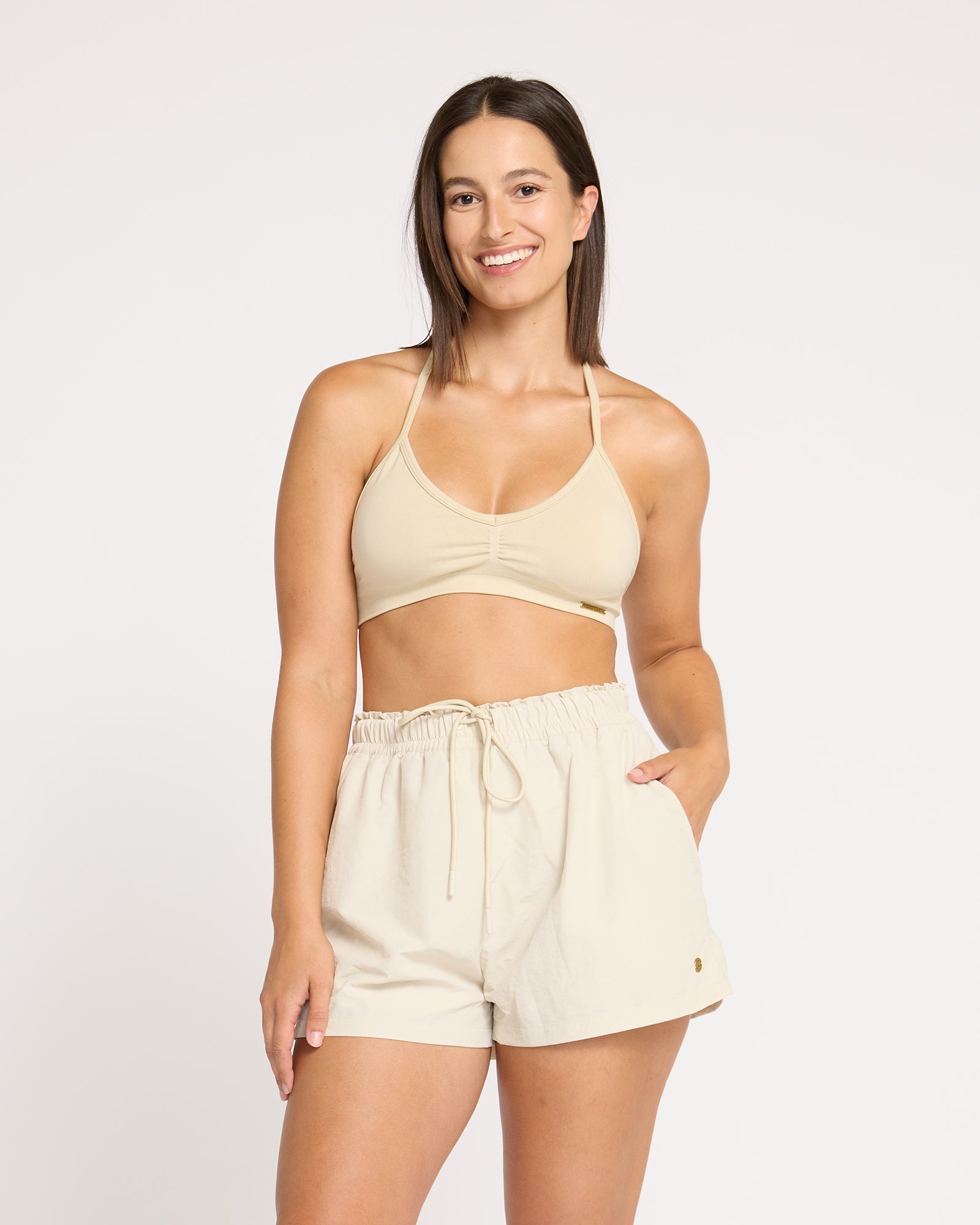 Contour Plunge Crop - Bone