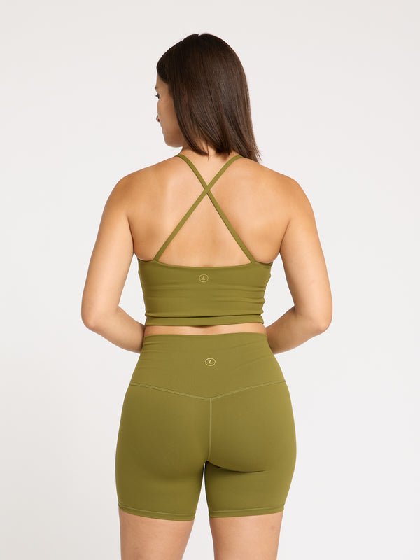 Sculpt Cross Back Tank - Moss