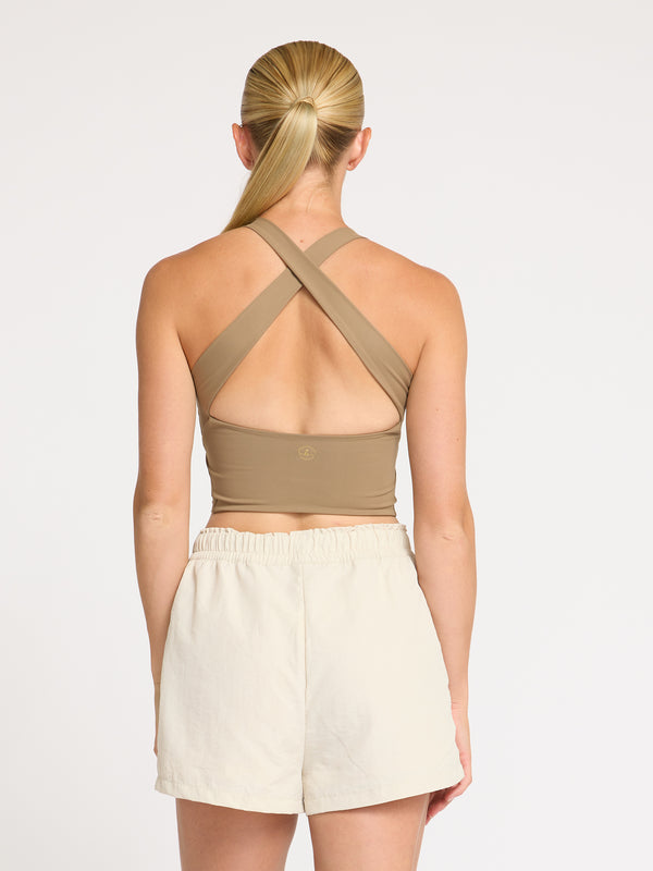 Poise Square Neck Tank - Mocha